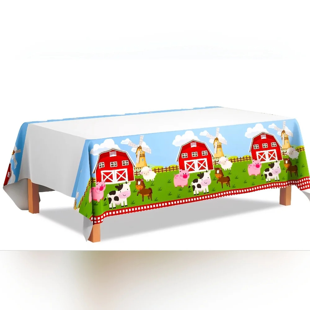 Farm Animal Birthday Party Set – 50 Piece Tableware & Decor Kit -New!
